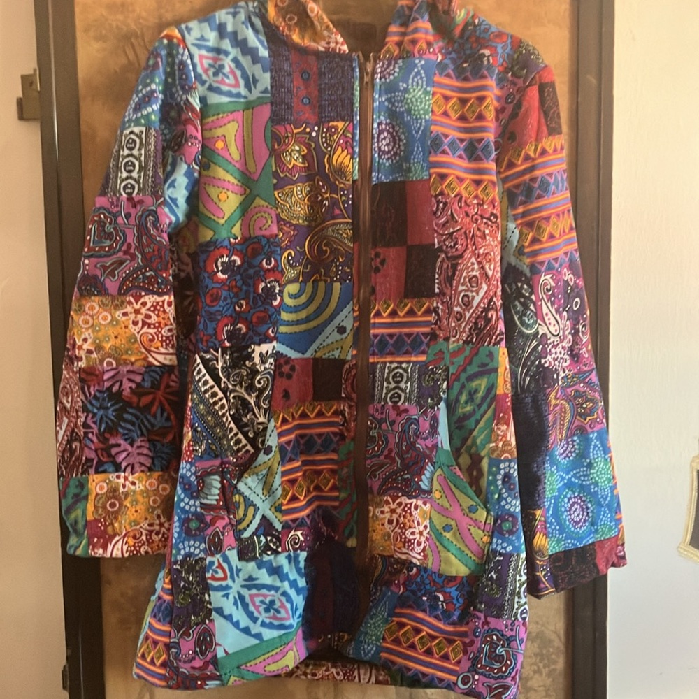Colorful Patchwork Women's Jacket - Picture 4 of 4